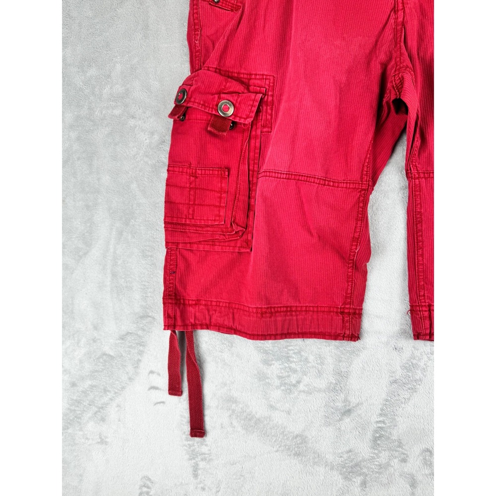 Pepe Jeans Mens Red Paratrooper Cargo Shorts Size 34 Utility Streetwear  y2k‎ - Picture 10 of 11